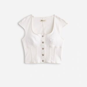 Madewell Denim Darted Crop Top